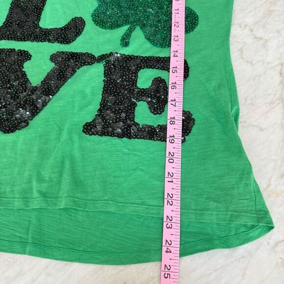 Express Women's Love Sequin St. Patrick's Day Top shirt cotton blend size XS - Picture 7 of 8